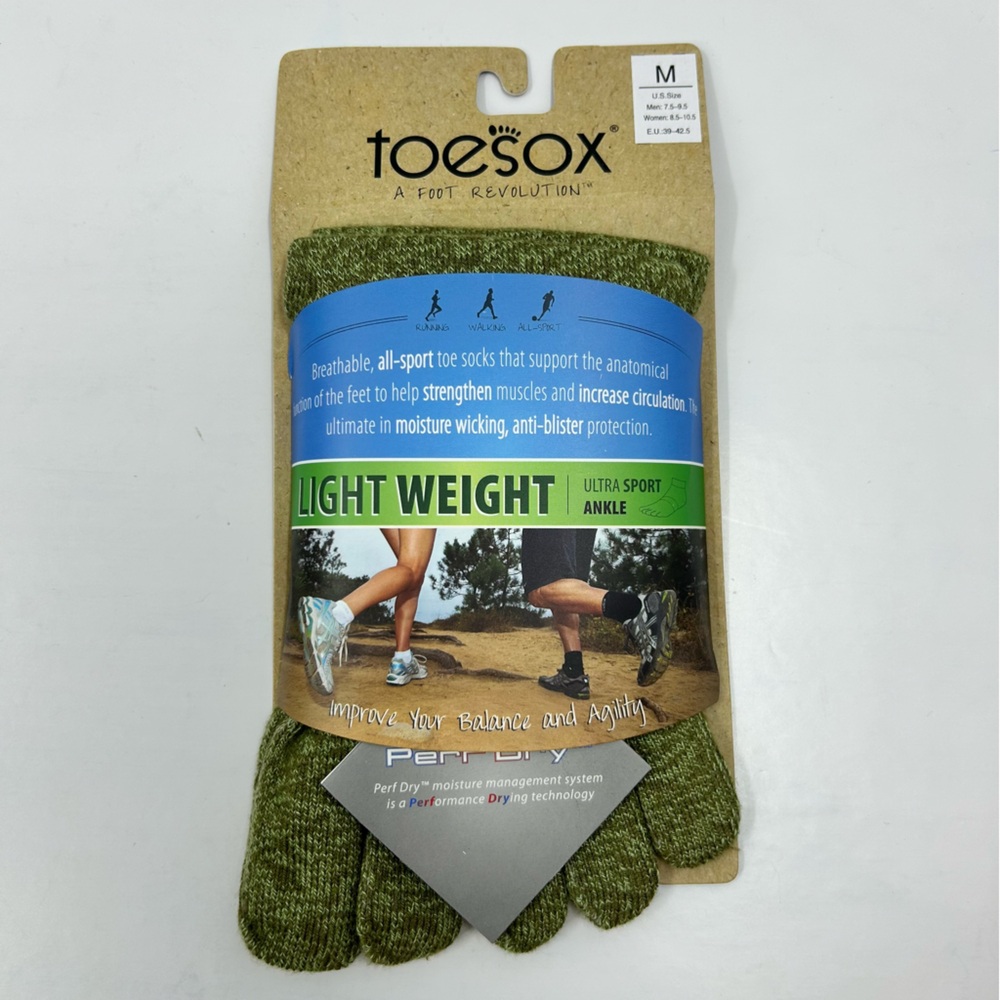 New ToeSox Ultra Sport Lightweight Ankle Socks Medium
